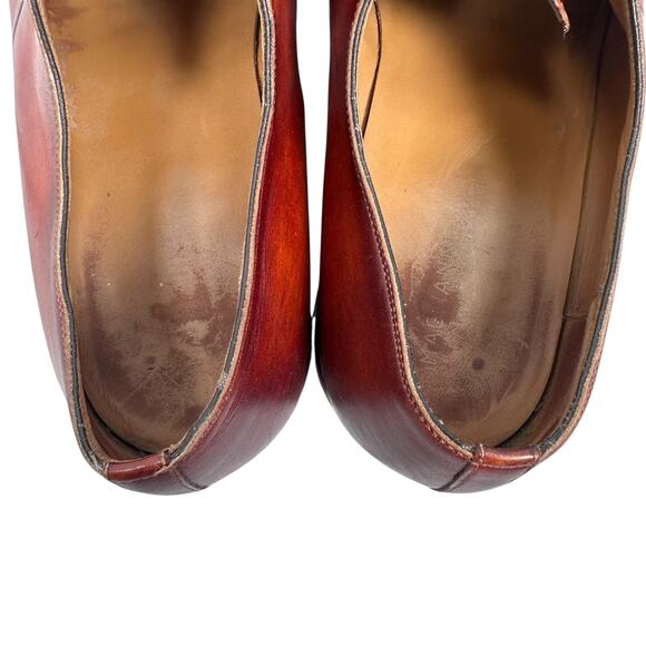 Magnanni Cornado Oxford Shoes Men’s 13 M Brown Leather Lace-Up Square Toe Formal - Picture 6 of 10